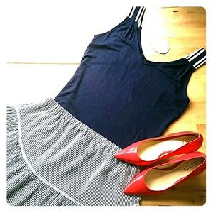 Banana Republic Navy White Grosgrain Strap Tank size small